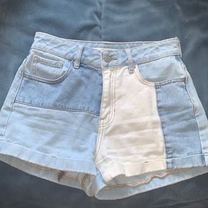 PacSun high wasted patch work shorts